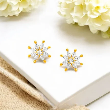Girlish Star Shaped Gold Stud Earrings